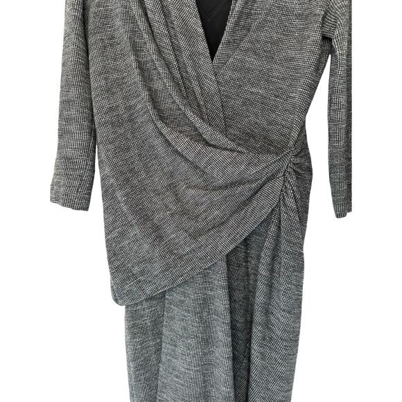 MM Lafleur Gray Speckled Career Office Slimming Casey‎ Faux Wrap Dress Medium - Picture 5 of 11